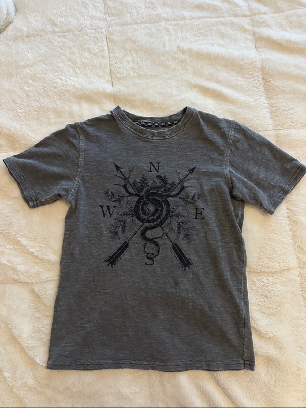 Mossimo Supply Co. Charcoal Gray Short-Sleeve Compass & Snake Tee